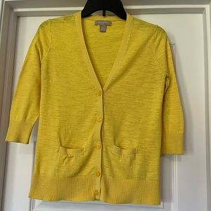 Banana Republic Yellow Cardigan XS